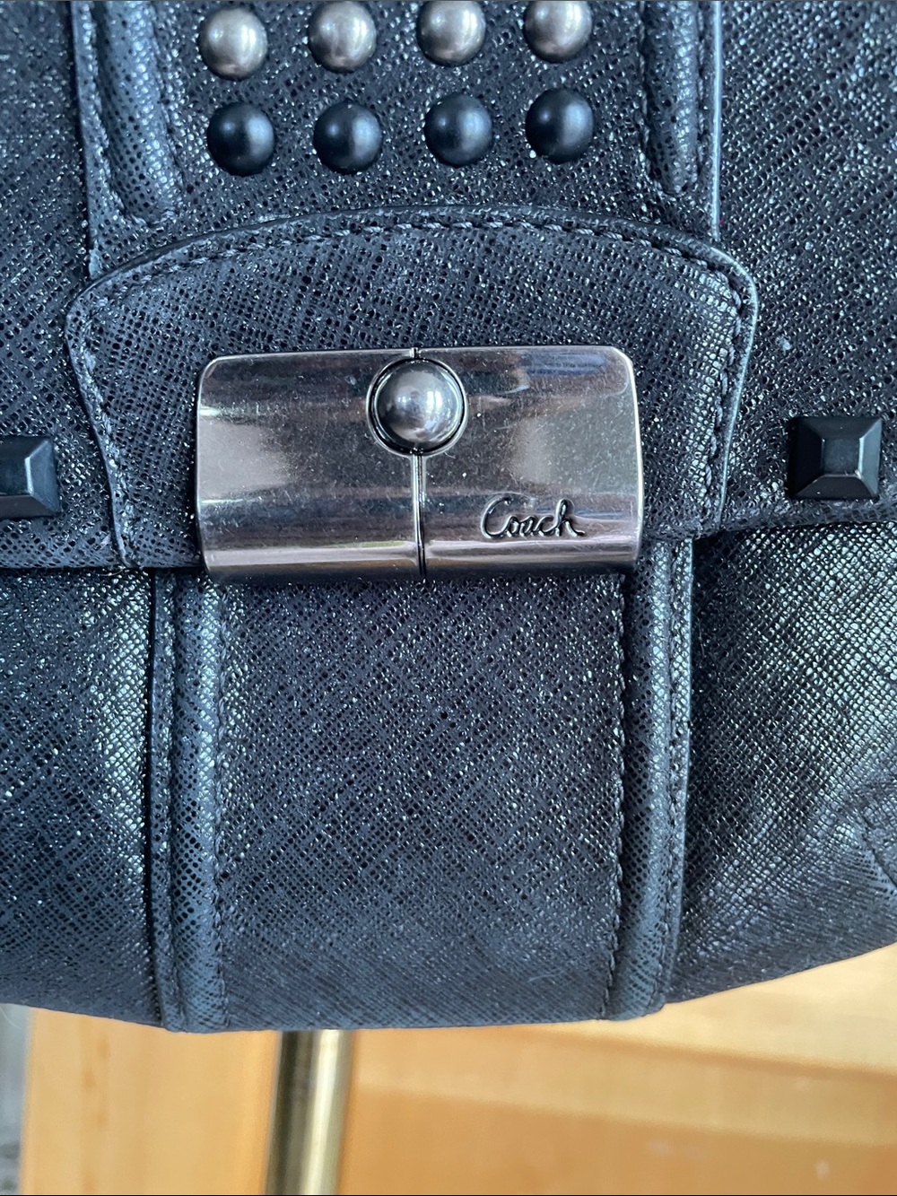Coach KRISTIN Studded Crossbody Bag Chain Strap Two Hangtags Collector Piece - Picture 2 of 14